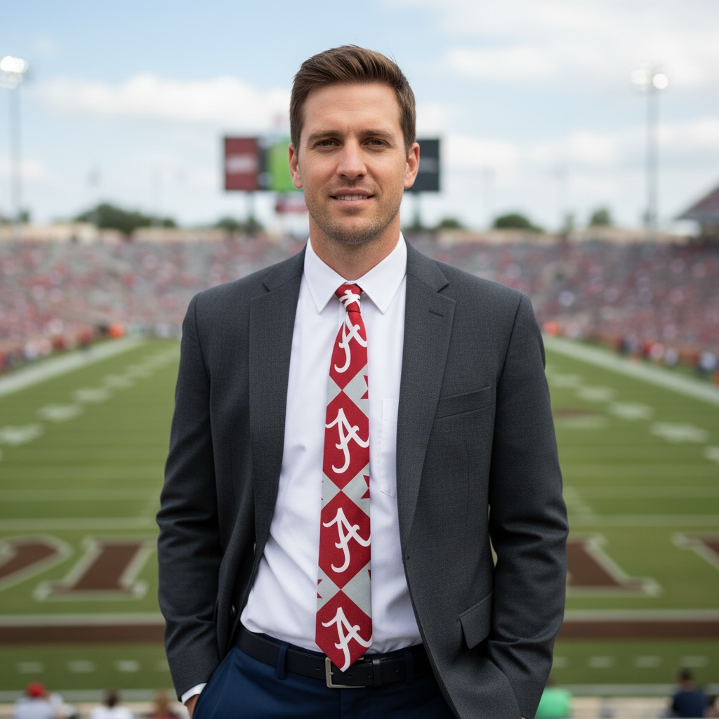 FOCO NCAA Alabama Patches Printed Neck Tie Crimson Tide UA