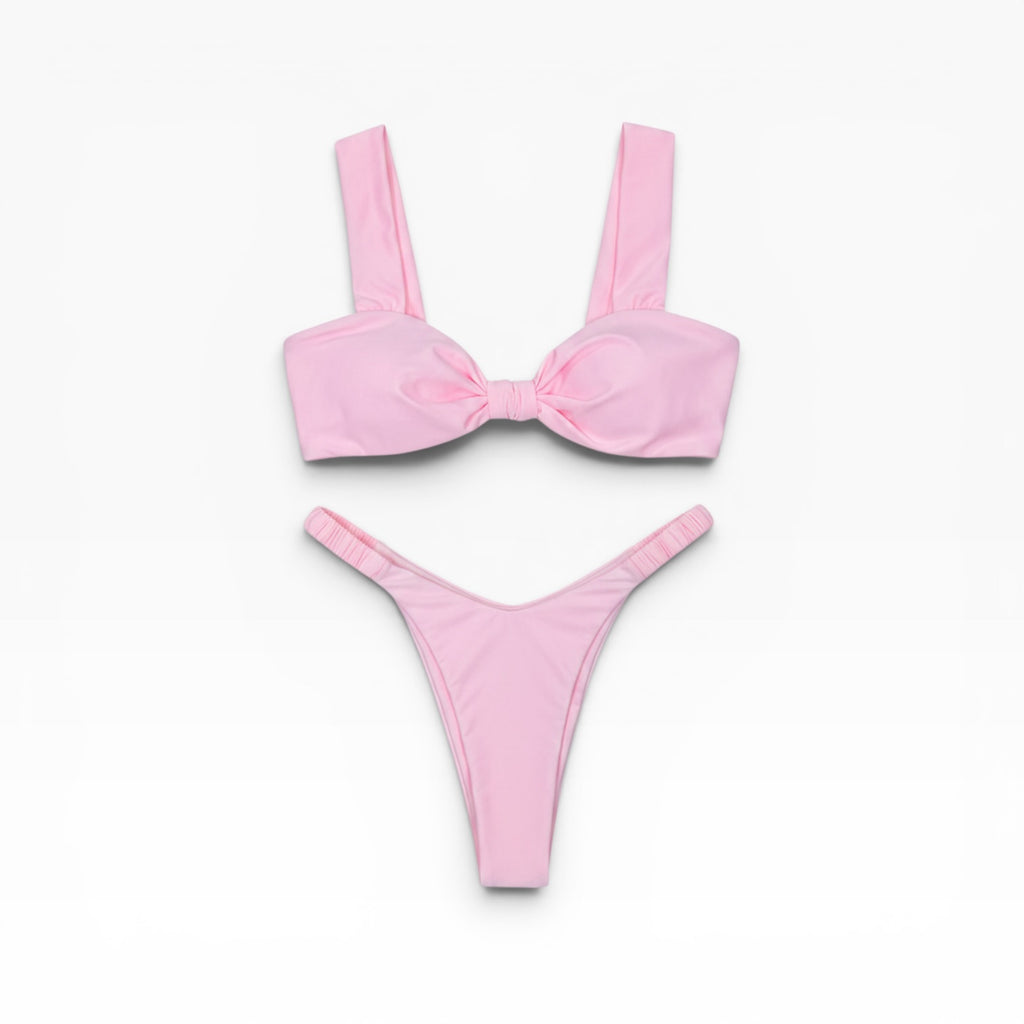 SOLY HUX Women’s Two Piece Bikini Set Beach High Cut Bathing Suit Pink Blush Size M