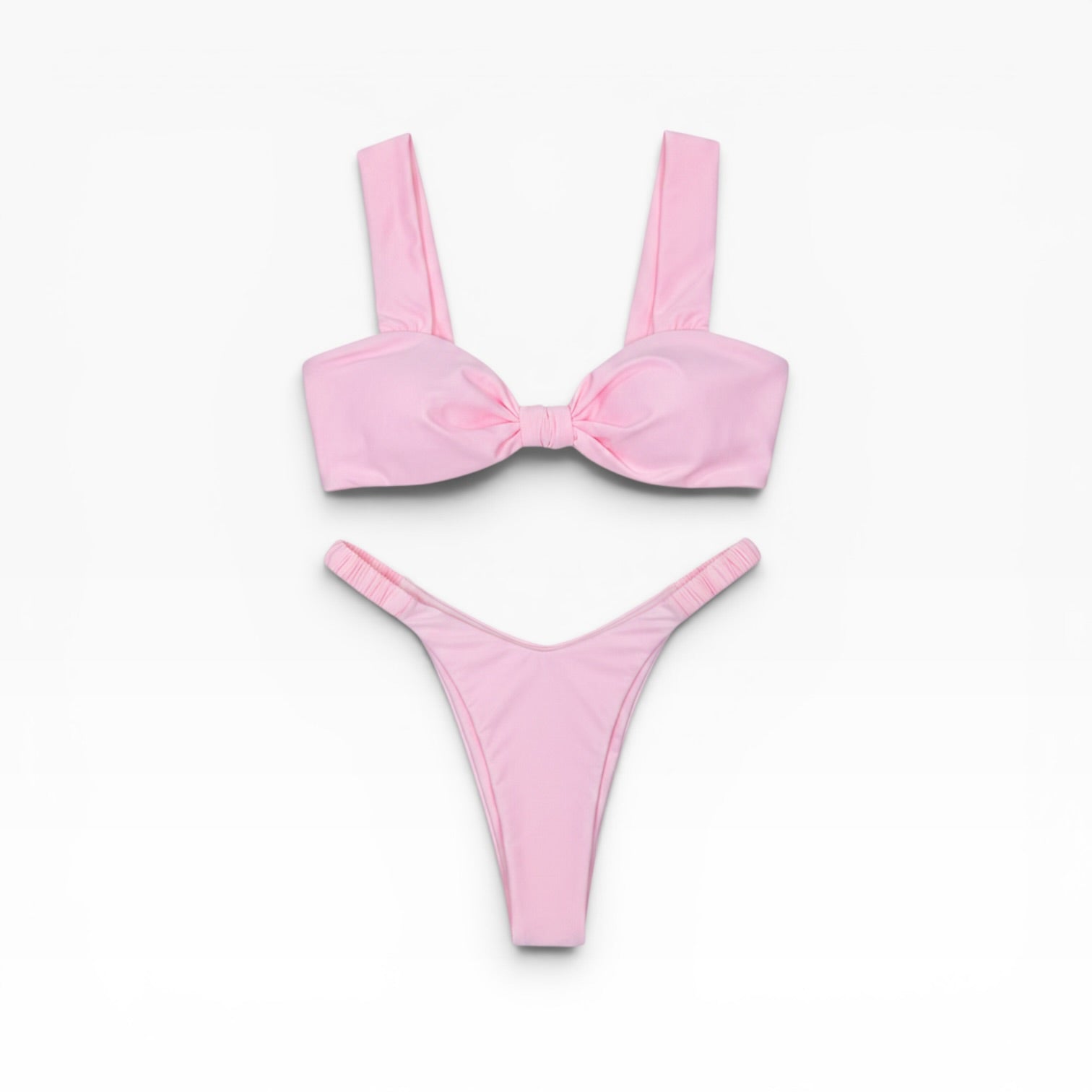 SOLY HUX Women’s Two Piece Bikini Set Beach High Cut Bathing Suit Pink Blush Size M