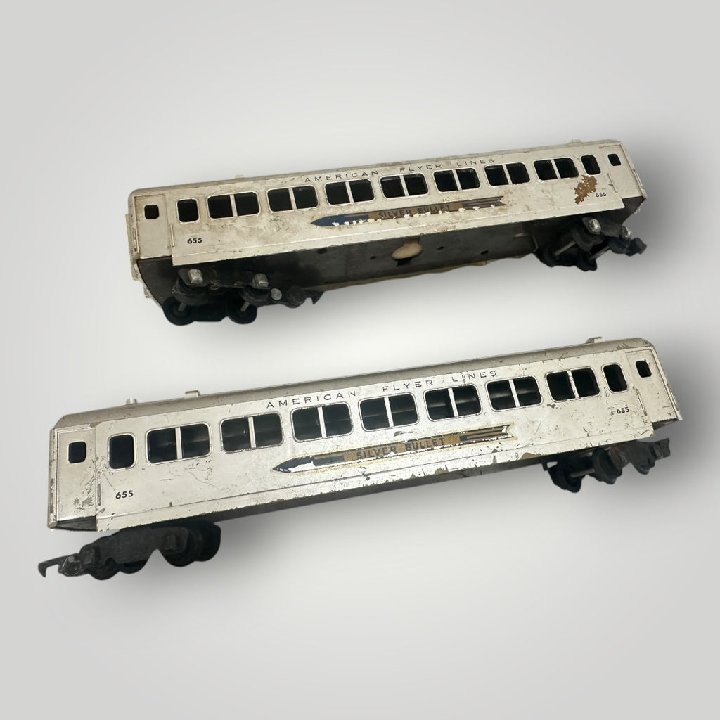 American Flyer  S Gauge 356 Silver Bullet Train & 655 Passenger Cars Set