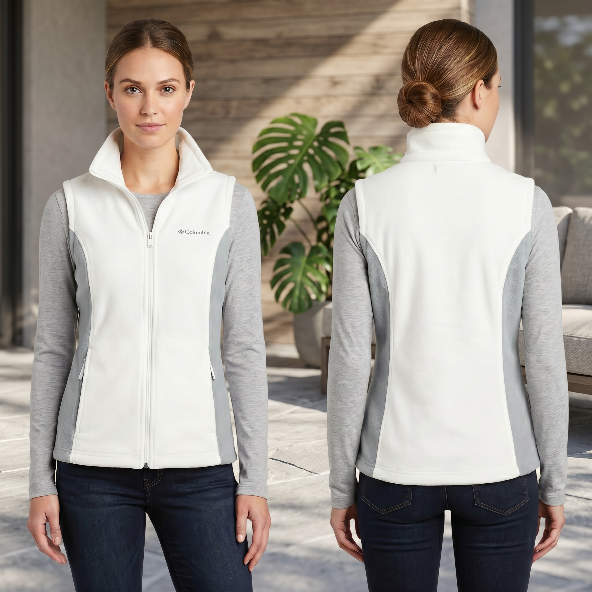 Columbia Women's Benton Springs Fleece Gilet Vest Sea Salt Size L