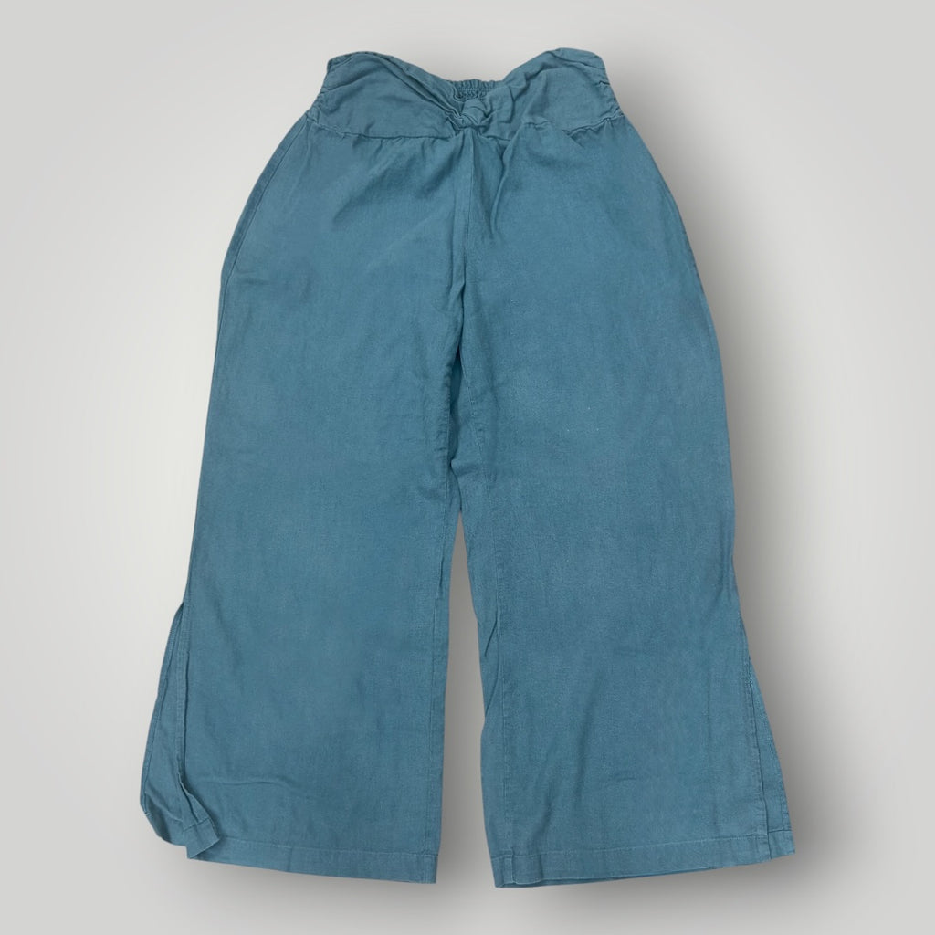 Indigo Rein Women's Linen Lounge Pants Teal Blue Wide Leg Size XL