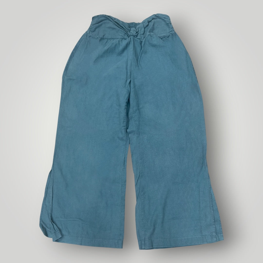 Indigo Rein Women's Linen Lounge Pants Teal Blue Wide Leg Size XL