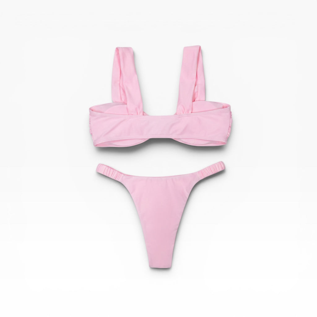SOLY HUX Women’s Two Piece Bikini Set Beach High Cut Bathing Suit Pink Blush Size M