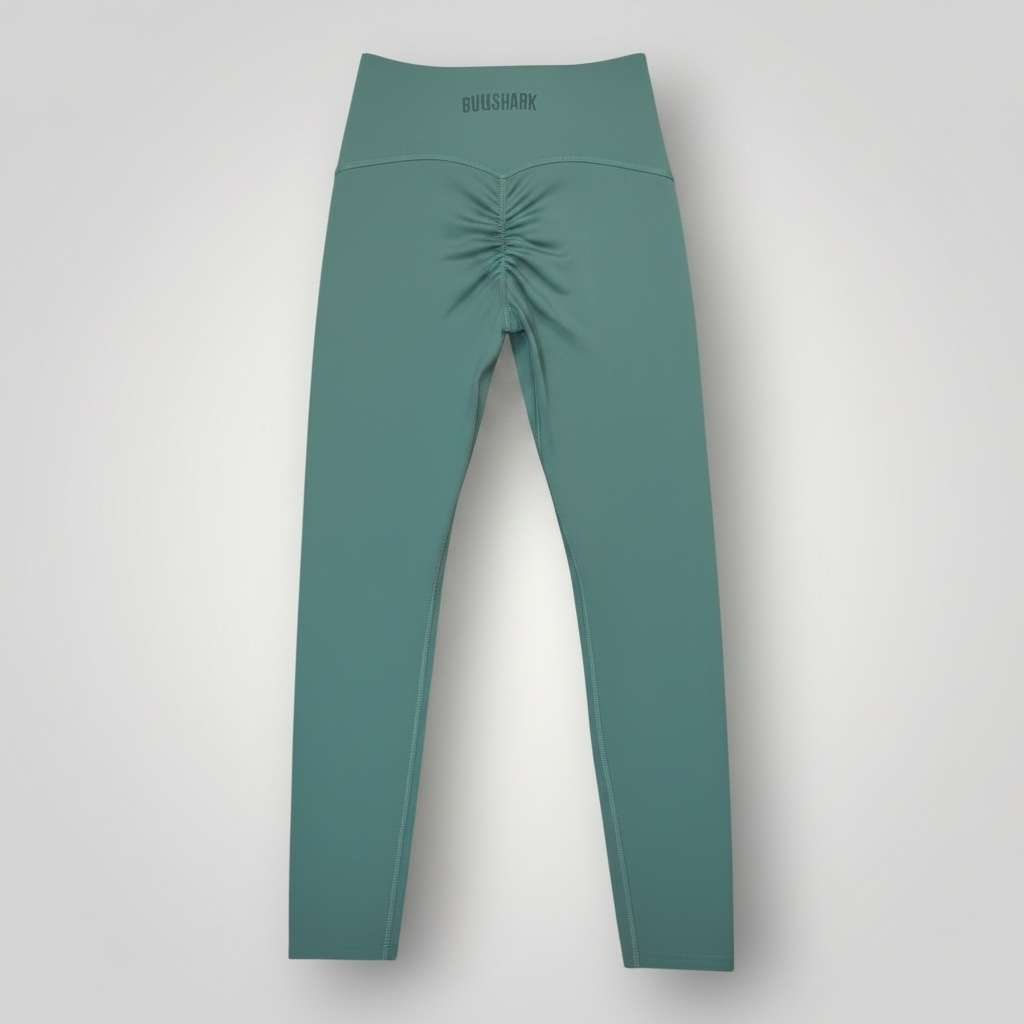 Gymshark Women's Ruched Back Power Support Leggings Scrunch Butt Green Size M 6-8