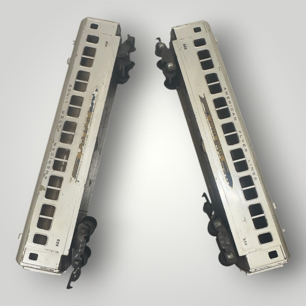 American Flyer  S Gauge 356 Silver Bullet Train & 655 Passenger Cars Set