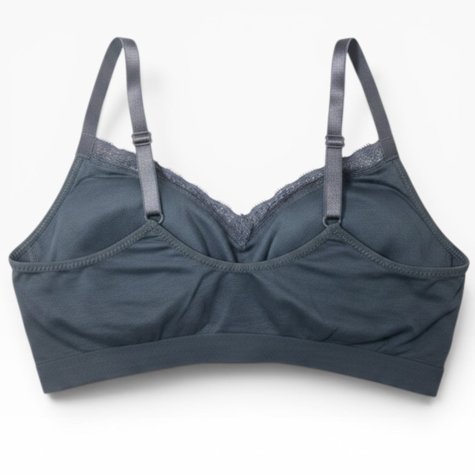 Coobie Women's V-Neck Lace Trim Bra Style 9042 Full Size (38A-42DD) Gray